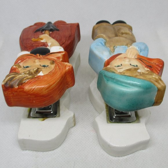 STAPLERS 2 Piece Set Ceramic Girl & Boy HUMMEL Style Figures Made In JAPAN - Picture 4 of 9
